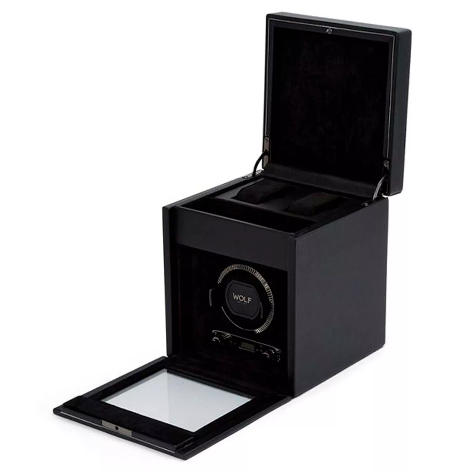 Wolf British Racing Green Watch Winder 1 ur Sort Imiteret Læder 792102