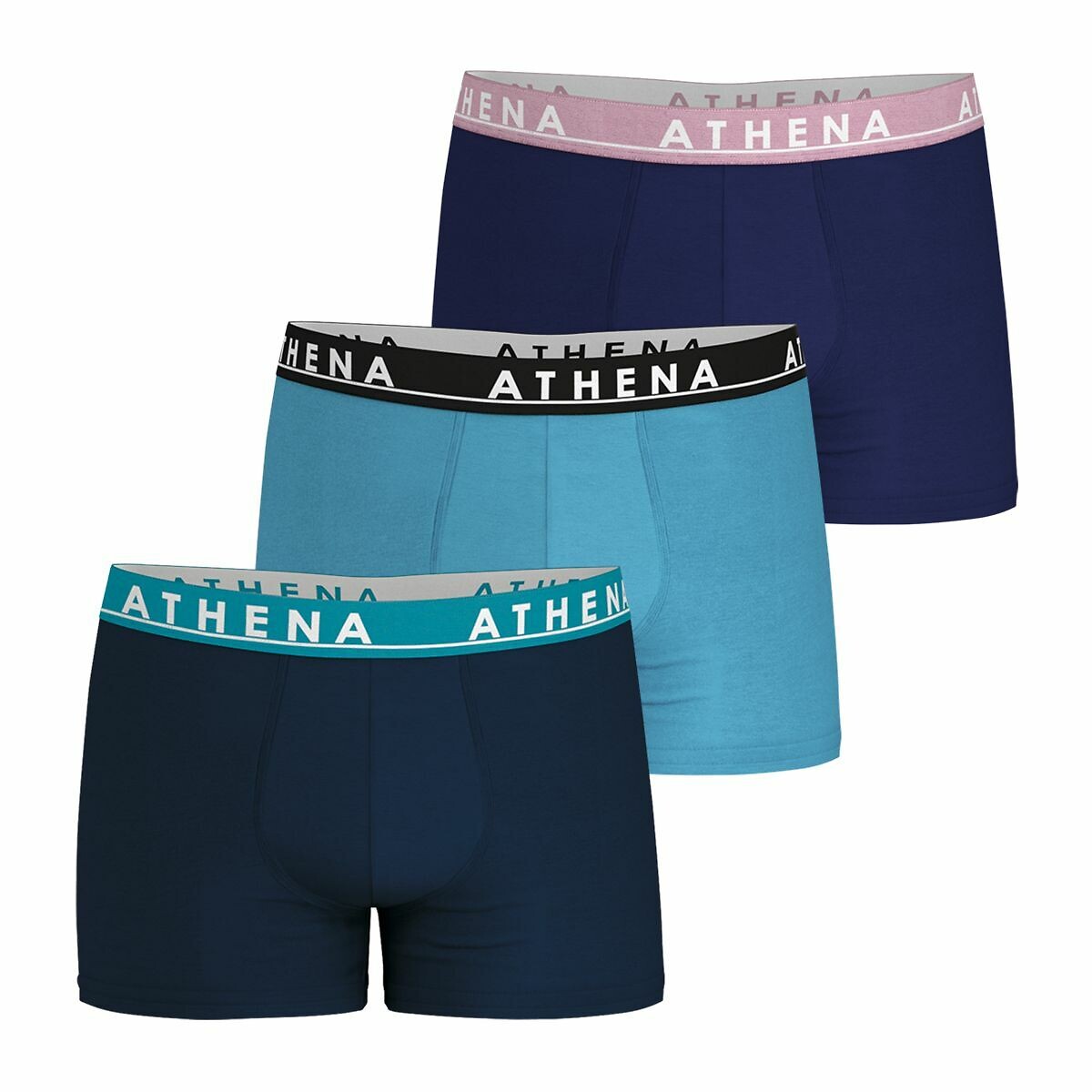 ATHENA<br>Conjunto de 3 cuecas boxer lisas Easy Color