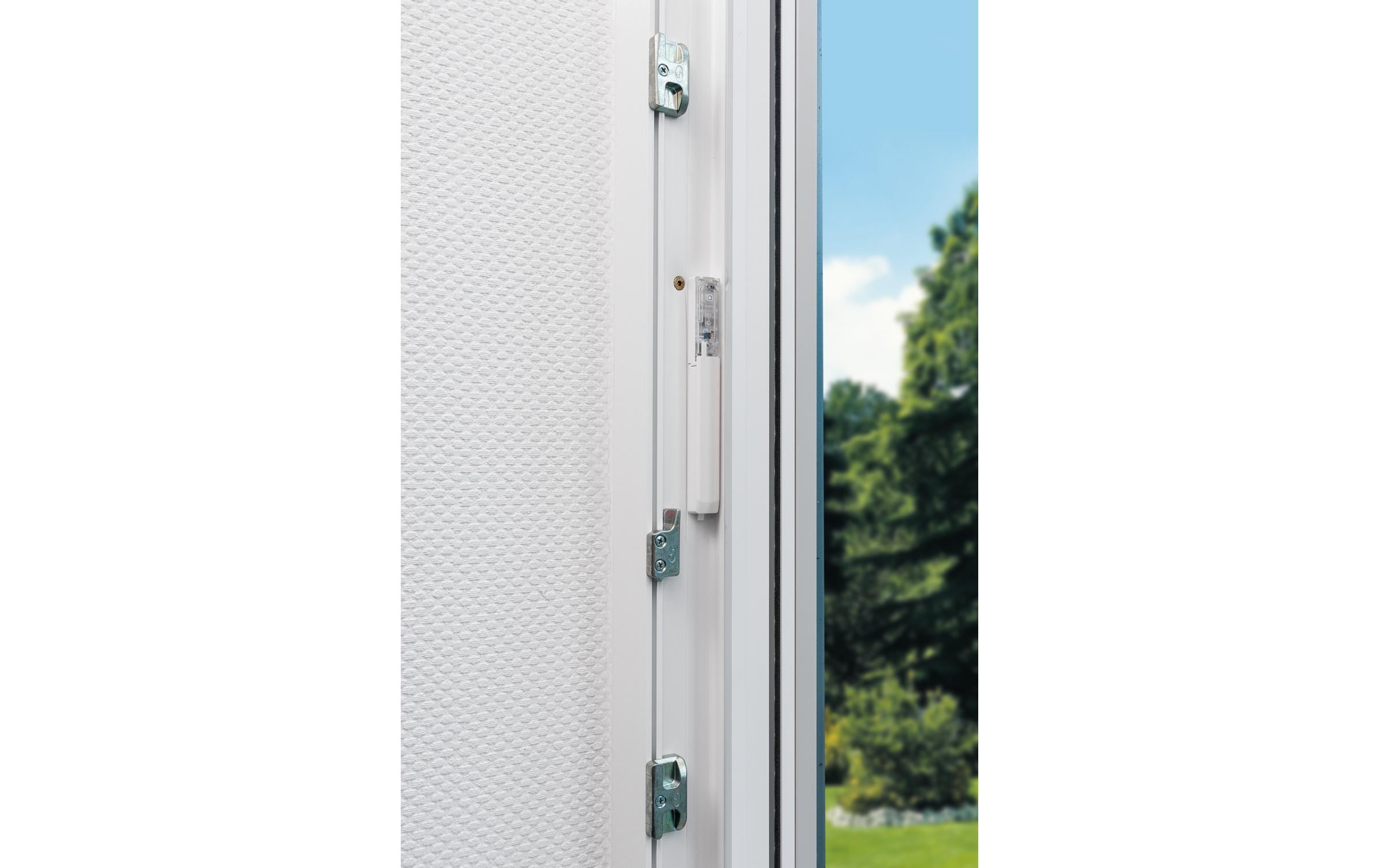 Smart Home Funk-Fenster- und Türkontakt verdeckter EinbauVerdeckter Einbau in Rahmen von Kunststofffenstern bzw. -türen – HmIP-SWDO-I