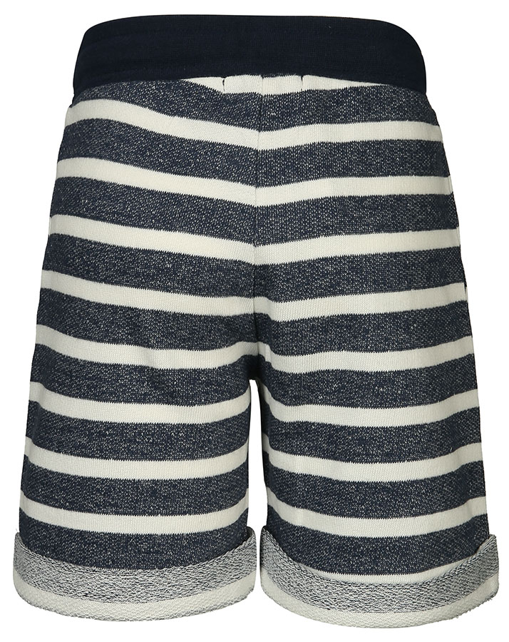 Sweat-Shorts IN THE DEEP gestreift in blau meliert/weiß