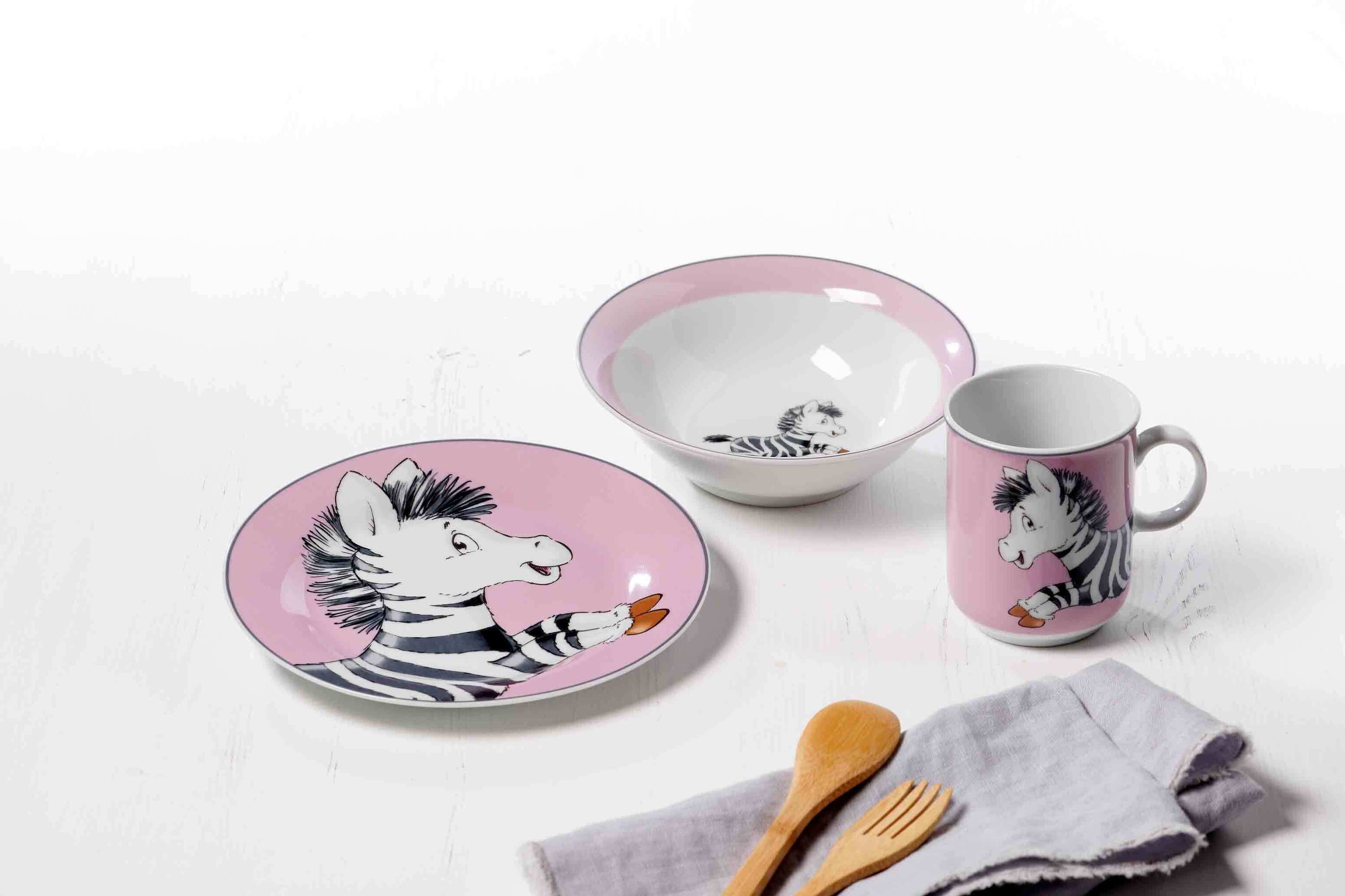 Ritzenhoff & Breker Geschirr-Set mit Kinderbecher Happy Zoo Zebra 7er Set