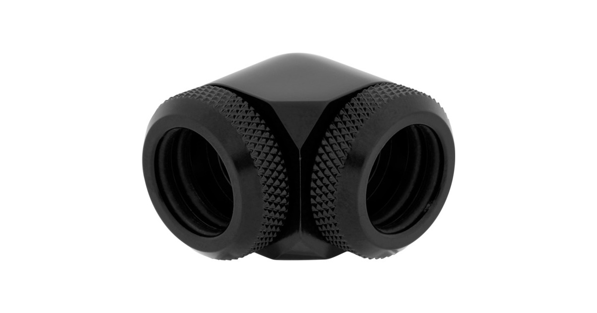 CorsairHydro X Series XF Hardline 90° 14 mm OD verbinding  (Zwart, 2 stuks)