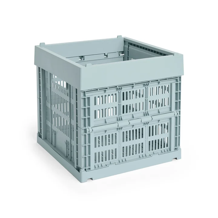 HAY - Colour Crate Korb Cube, 29,5 x 29,5 cm, dusty blue, recycled
