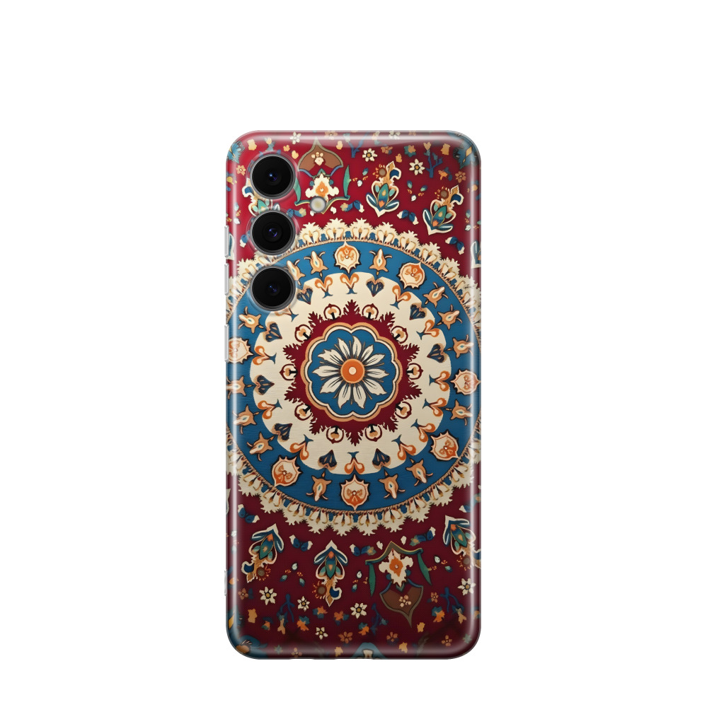 Samsung Galaxy S24 FE Gummi Hülle Persisches Palastornament - Rot