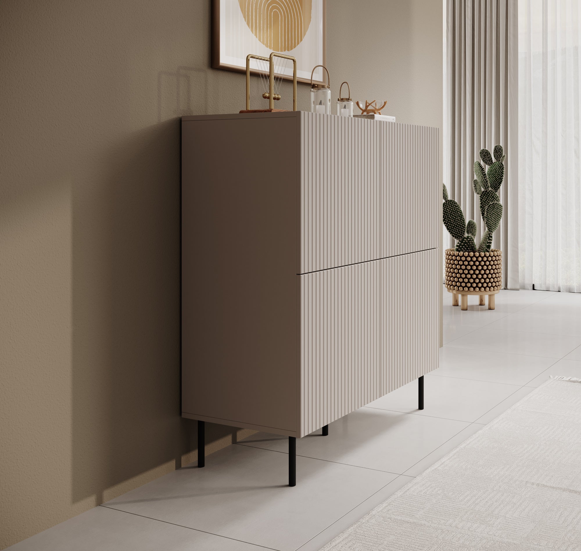 Meubella - Dressoir Alex - Beige - 101 cm