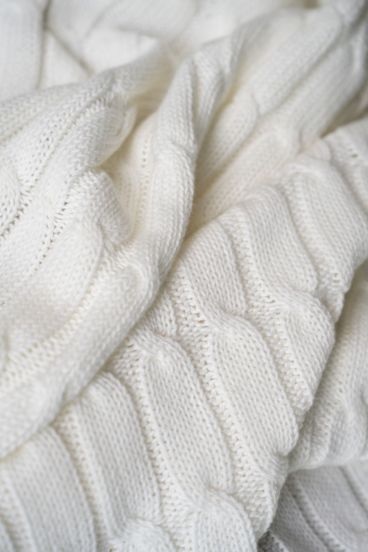 Knitted blanket offwhite - 80x100 cm