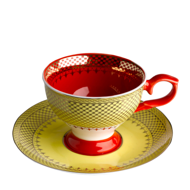 POLSPOTTEN Grandma espresso kop en schotel set van 4
