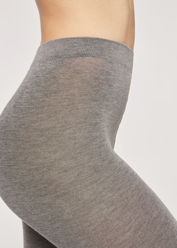 Meias-calças em mistura macia de modal e cashmere