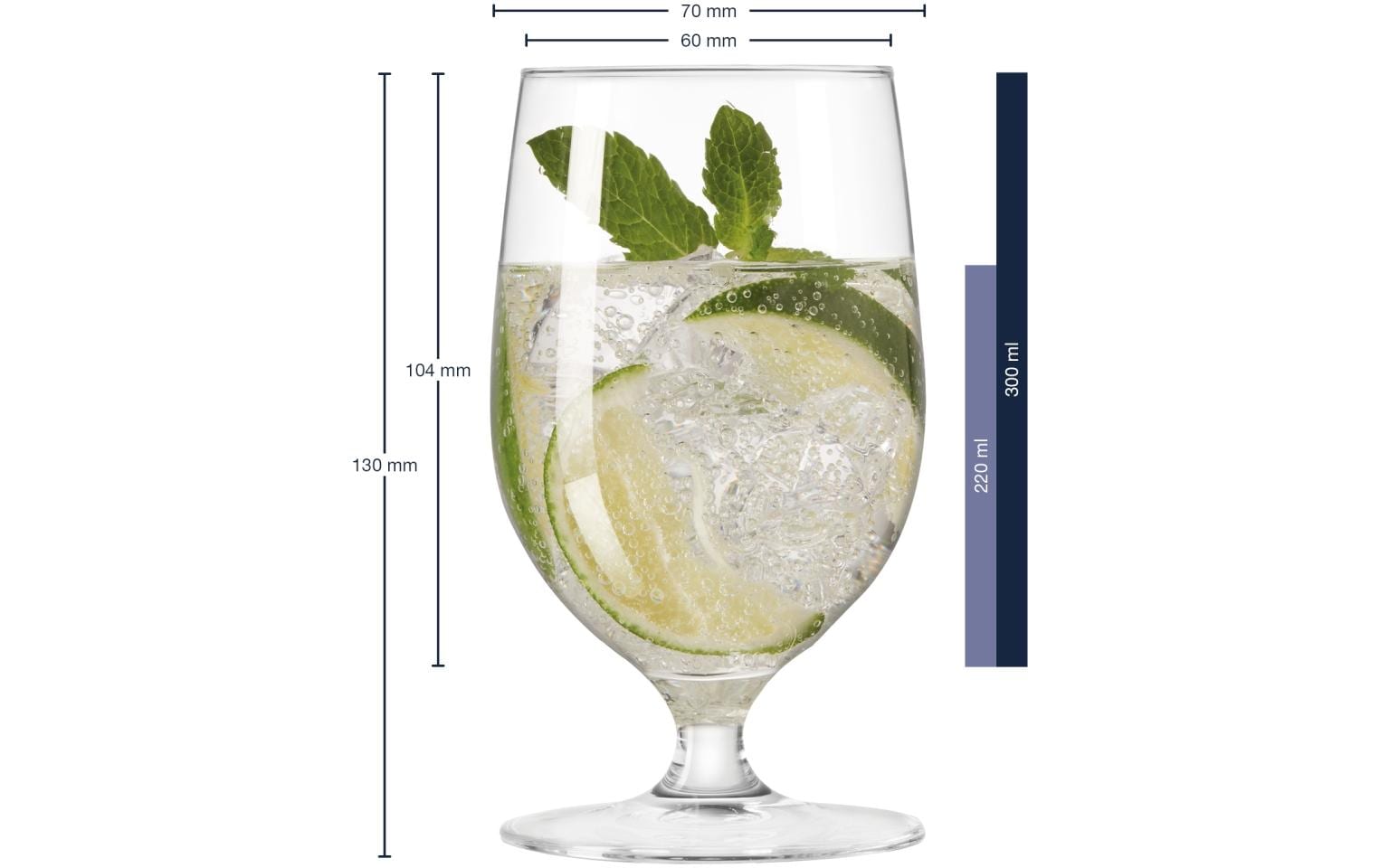 Trinkglas Ciao 300 ml, 6 Stück, TransparentWiderstandsfähiges Trinkglas für den Alltag