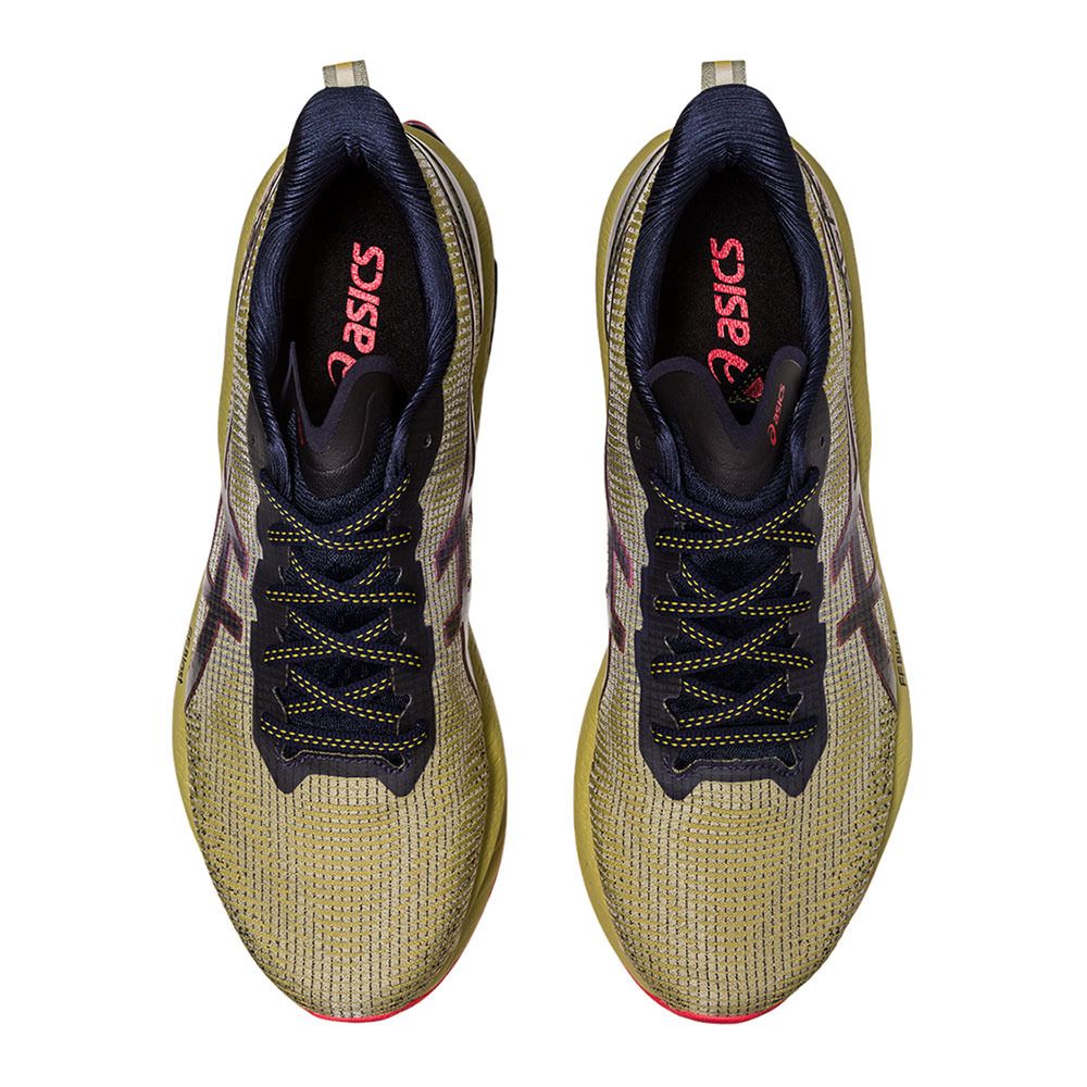 Asics GEL-KINSEI BLAST LE 2 - Chaussures running Homme olive oil/electric red