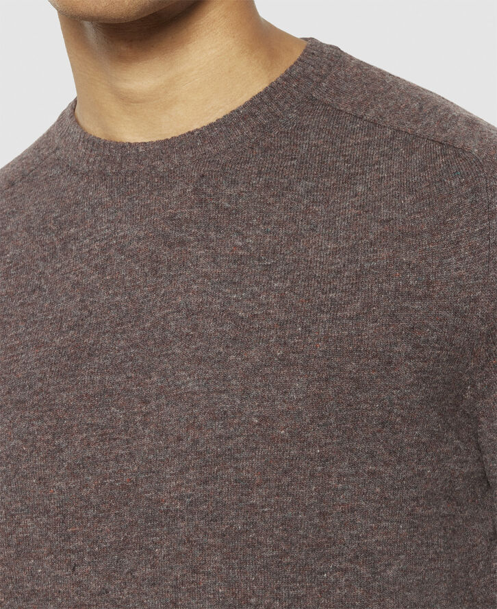 Knowledge Cotton Apparel O-neck wool knit - RWS Demitasse (brown)