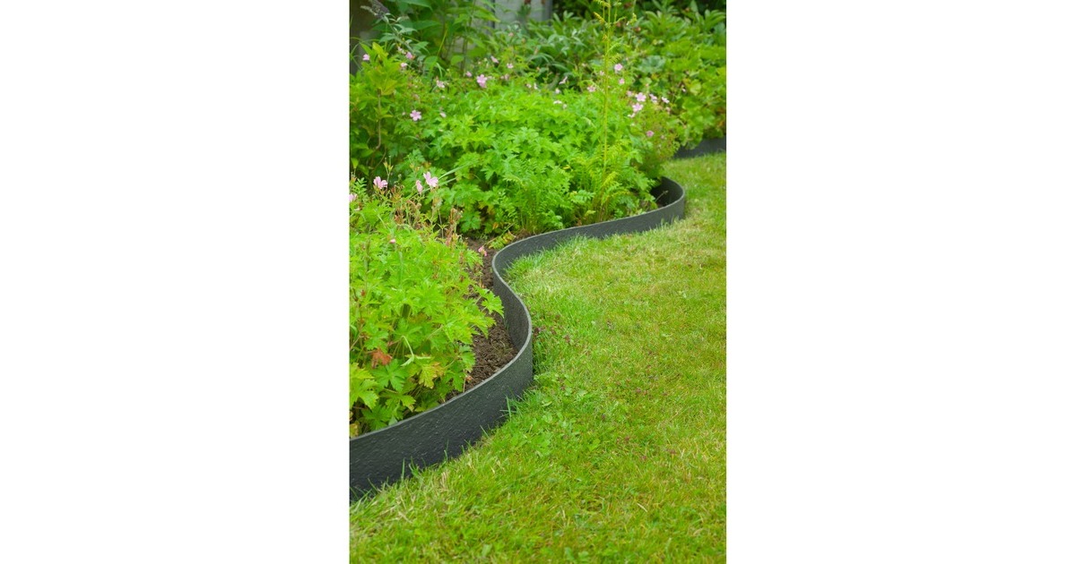 NatureBorderrand met textuur begrenzing  (Zwart, 5 mm - H 12 cm x 12 m)