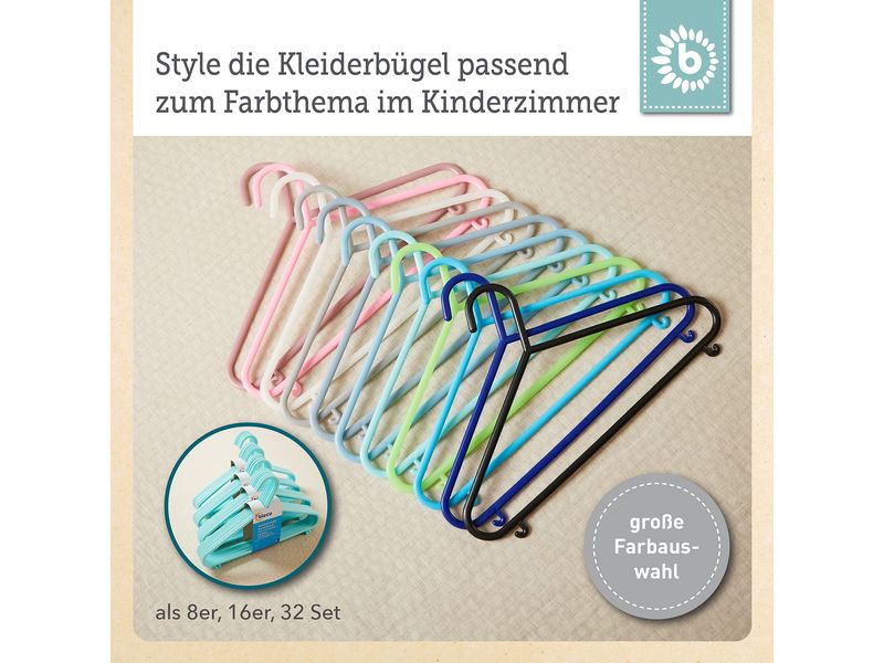 bieco Kleiderbügel 8er Set Türkis Kleiderbügel-Set für Kinder