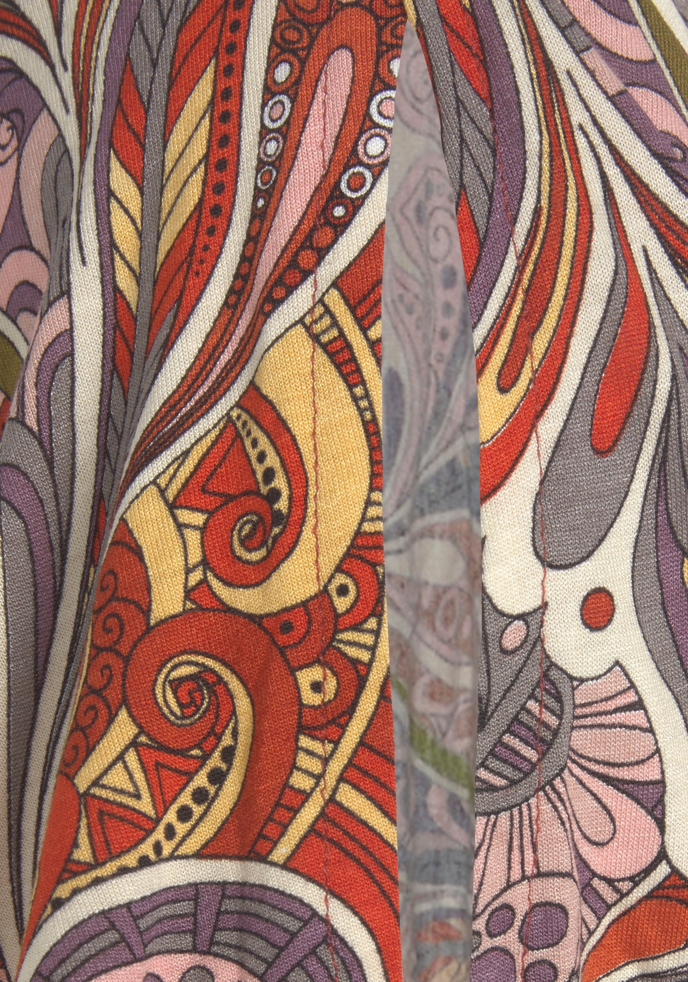 LASCANA Maxikleid mit Paisleydruck, Schlitz und Volant, Flügelärmel, Druckkleid
