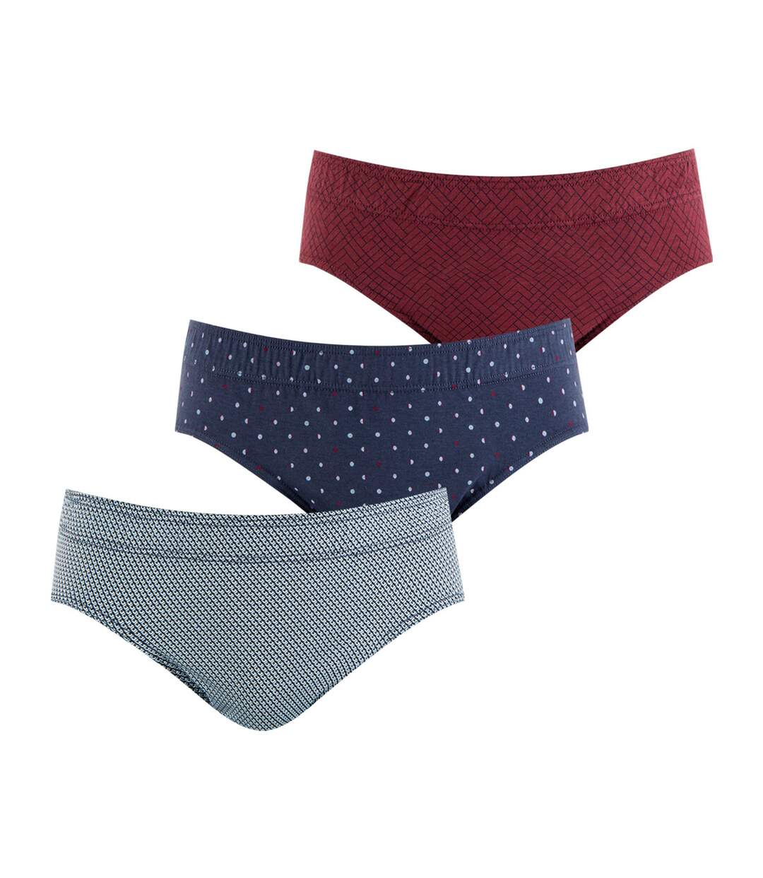 Lot de 3 slips taille basse homme Motif