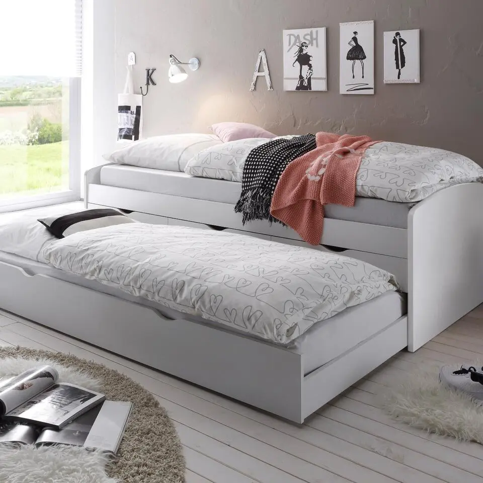 Kajuitbed Nasri 90x200 met bedlade - wit