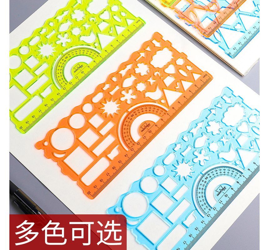 Yogow - Plastic tekensjabloon liniaal (verschillende ontwerpen) / Set
