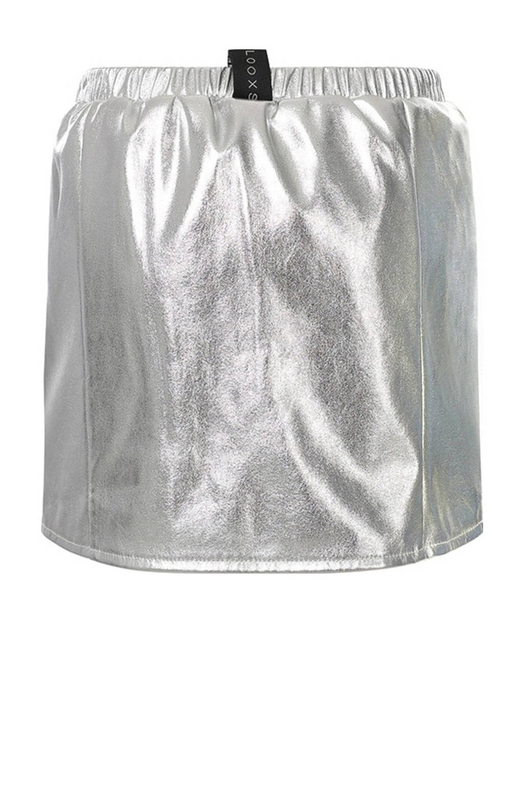LOOXS imitatieleren wikkelrok zilver