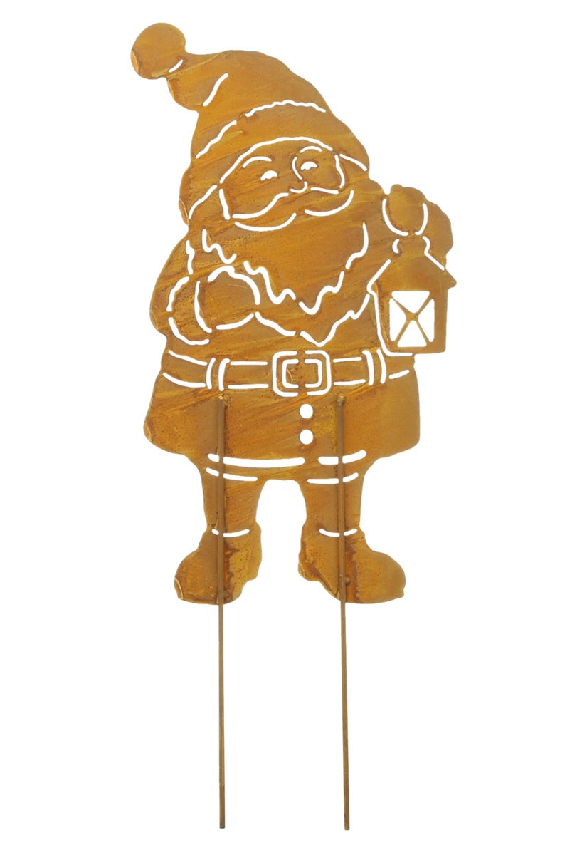 FRANK FLECHTWAREN | Kerstman met lantaarnpen, METAAL, 21 x 0,5 x 53 cm