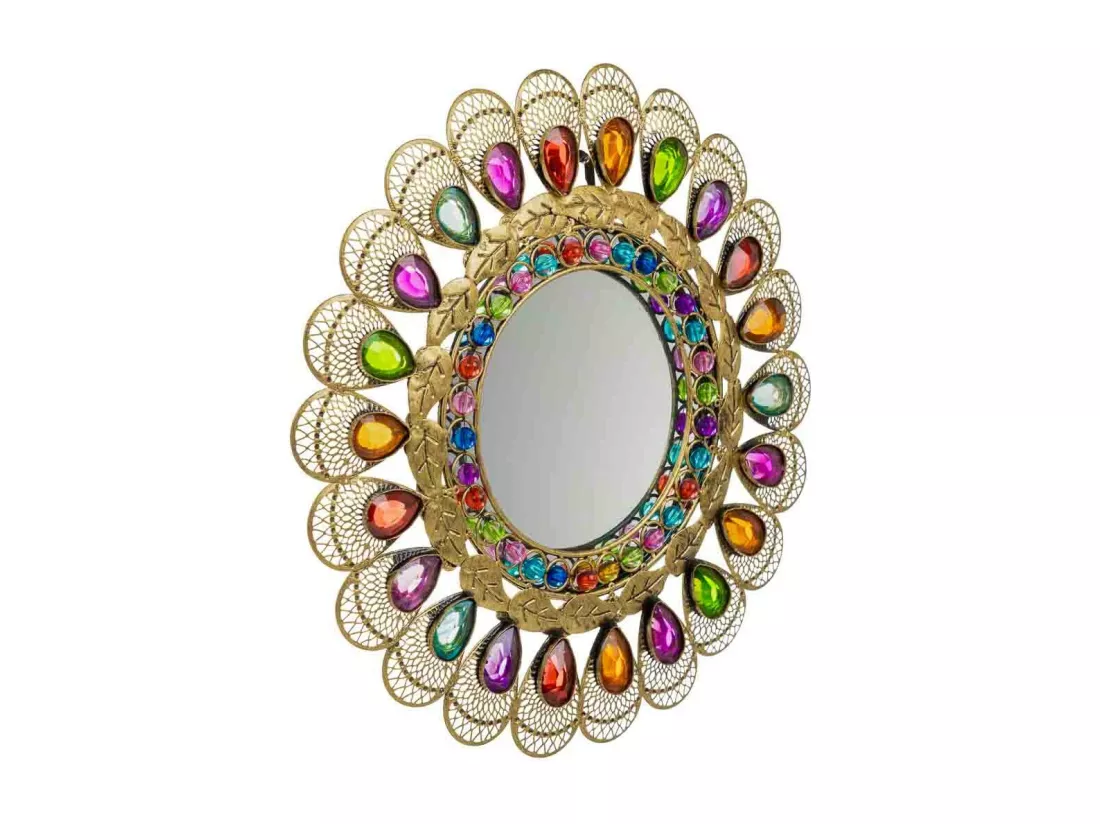 Miroir avec verre acrylique coloré