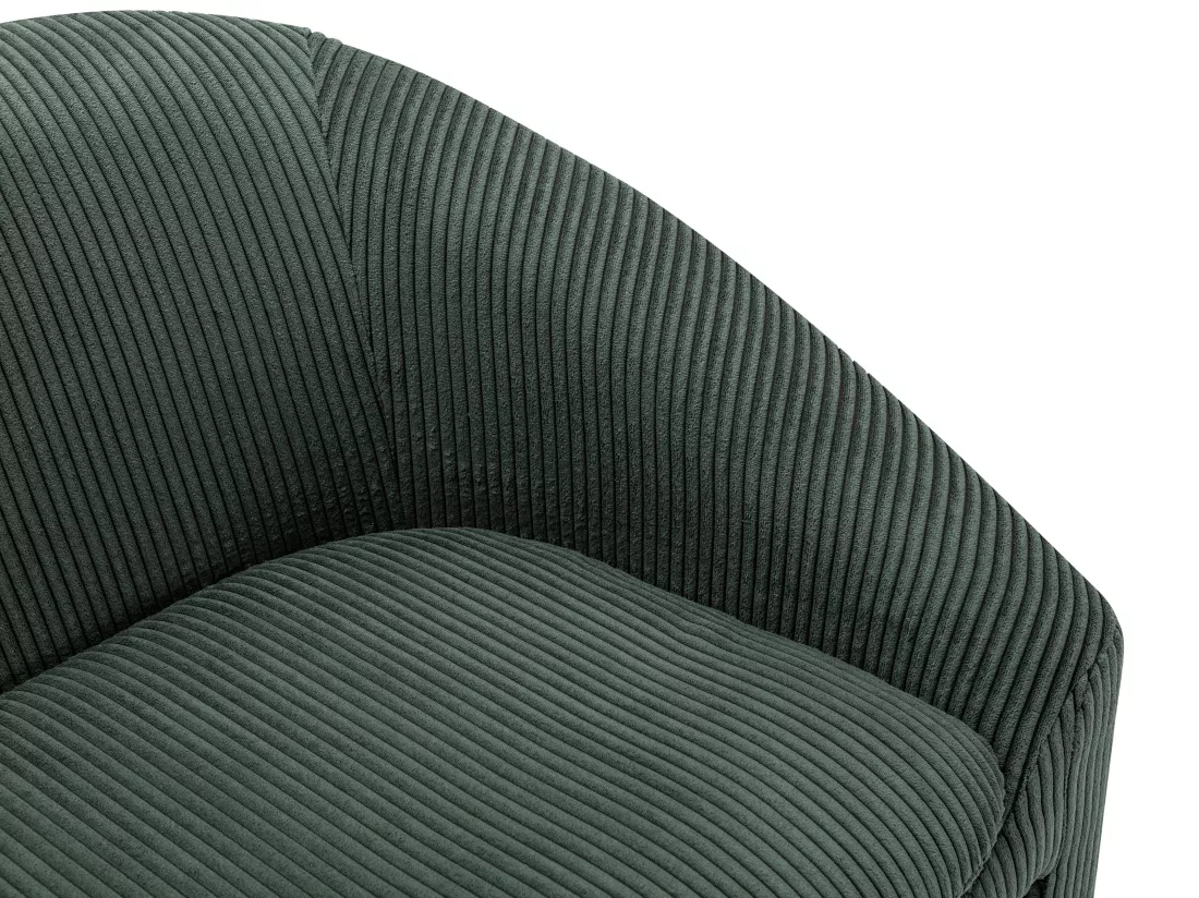 Canapé 2 places et fauteuil en velours côtelé vert OSSANA