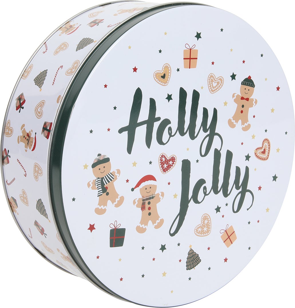 Bewaarblik Holly Jolly wit D 19,2 H 7 cm