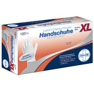 HANDSCHUHE Einmal Latex gepudert XL