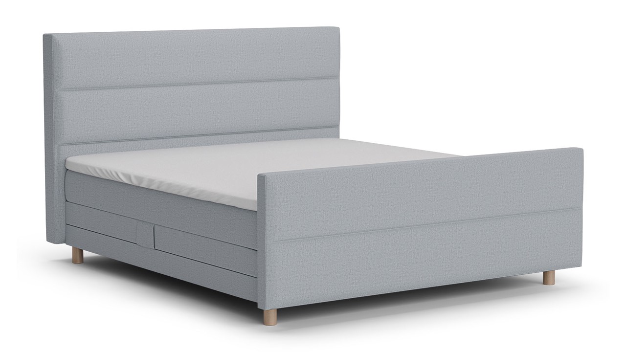 Elektrische boxspring Mica - Soft touch light blue