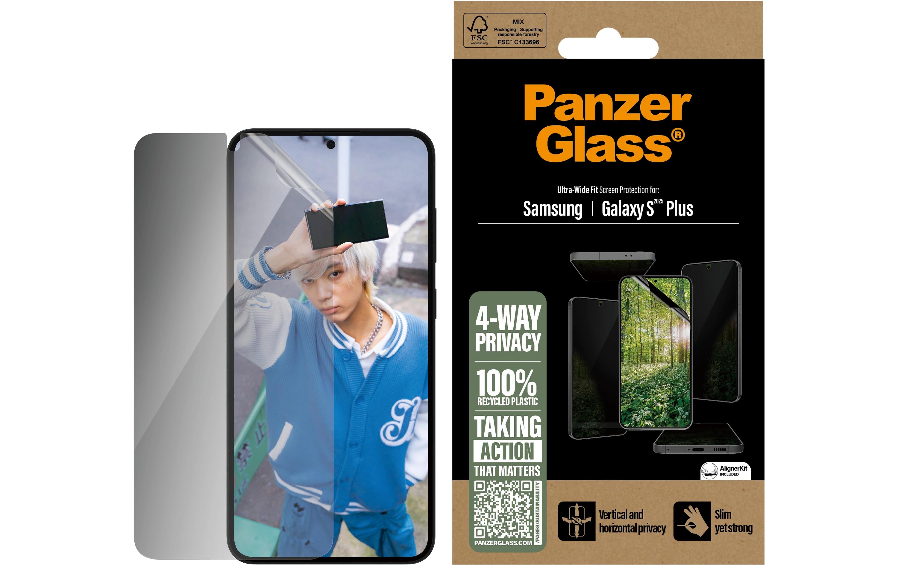 Displayschutz Ultra Wide Fit UWF Eco Matrix Galaxy S25+4-Way-Privacy Display-Schutzfolie für das Samsung Galaxy S25+