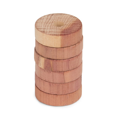 Lot de 6 anneaux en cèdre antimites Cedar