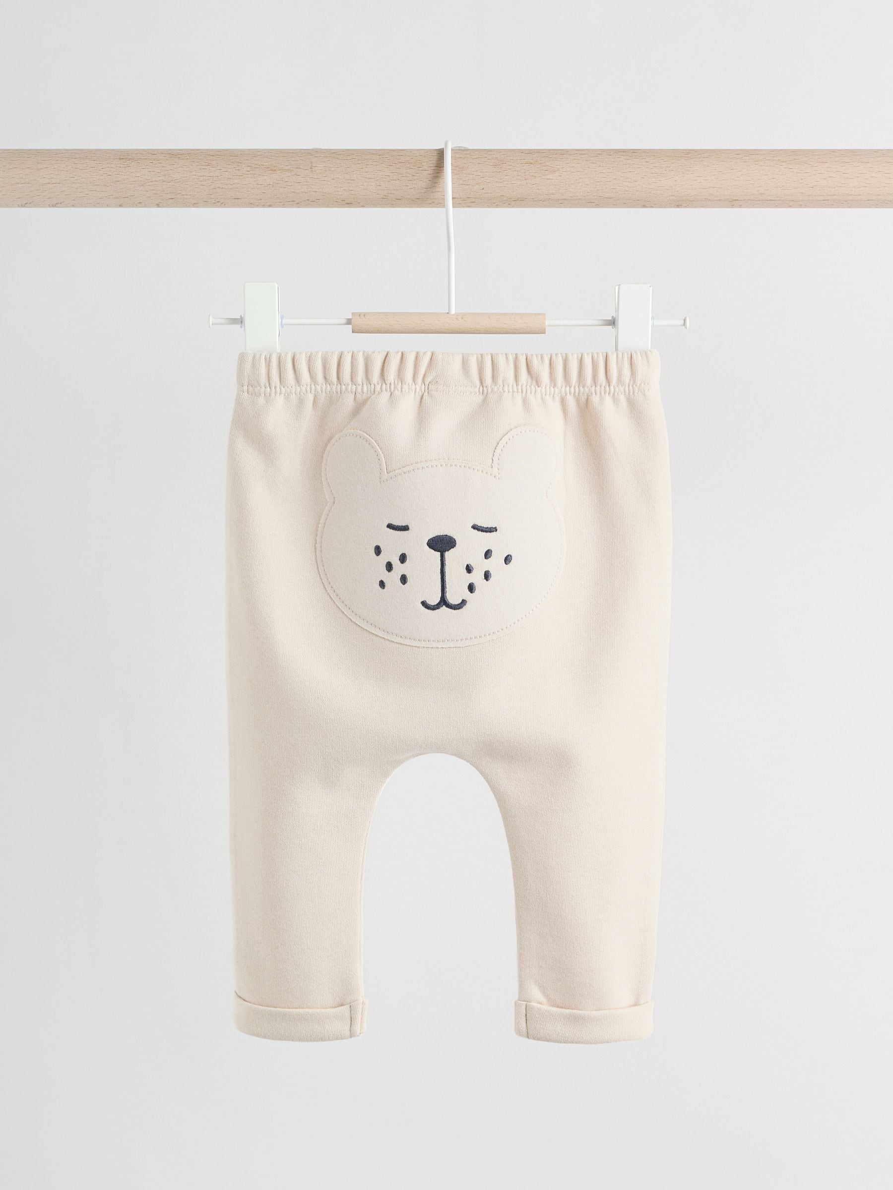 Neutraal met beren - Baby 100% Cotton Leggings 2 Pack (0mths-2yrs)