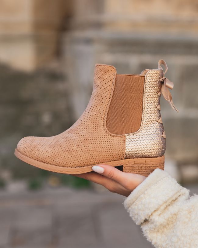 Bottines femme camel chelsea - Lya