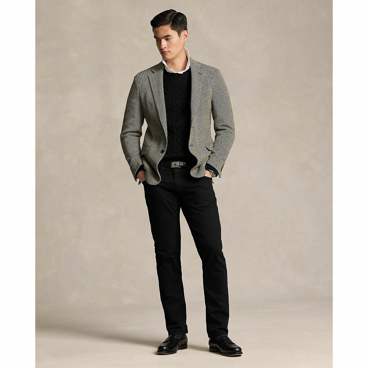 POLO RALPH LAUREN<br>Suéter de algodão trançado