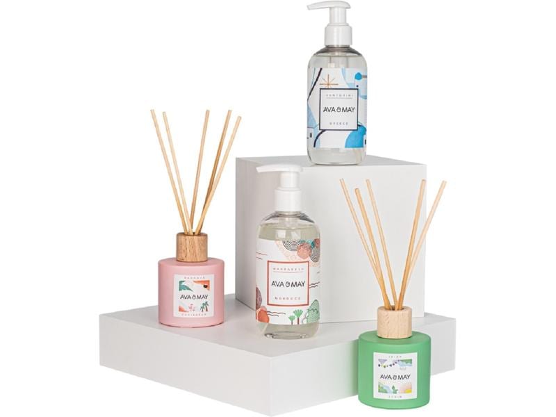 AVA & MAY Duftstäbchen Bahamas 100 ml Raumduft mit Stäbchen aus Rattan