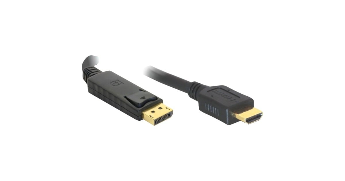DeLOCKDisplayPort > High Speed HDMI adapter  (Zwart, 3 meter, Passief, 4K, Verguld)