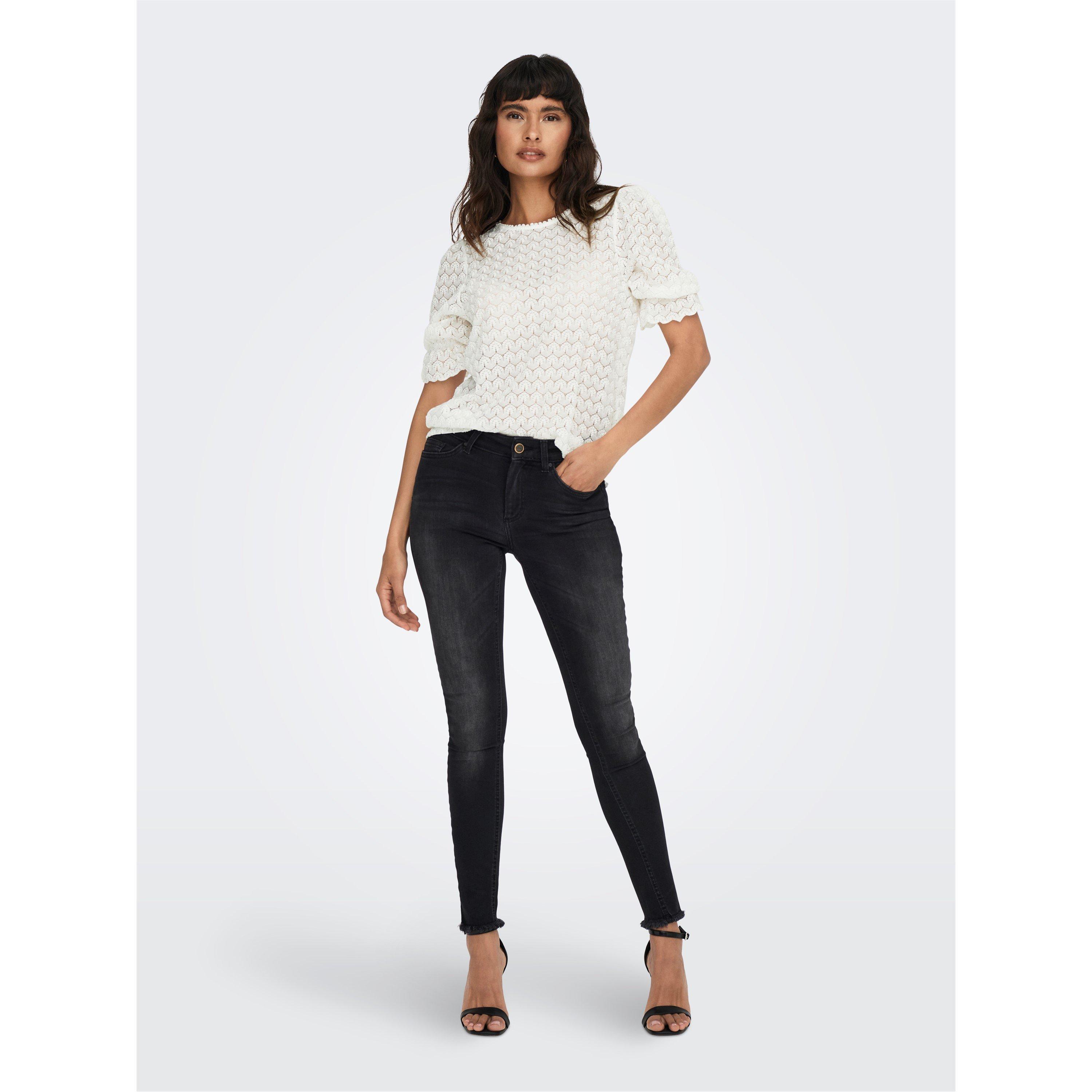 Only Rea1099 Raw Hem Skinny Jeans