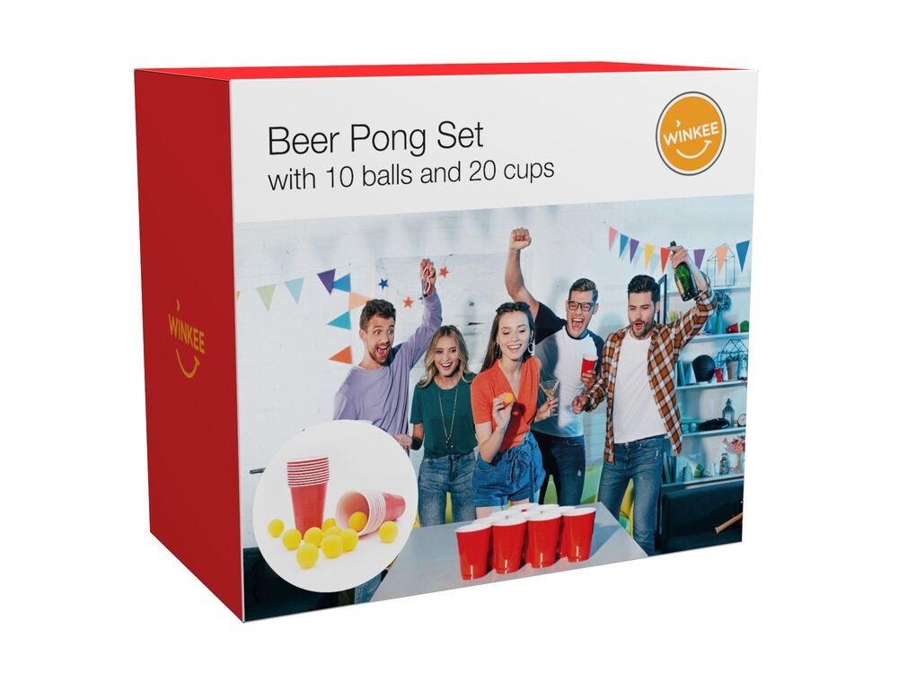 Winkee - Beer Pong Sæt - Classic Beer Pong - 20 cups and 10 balls