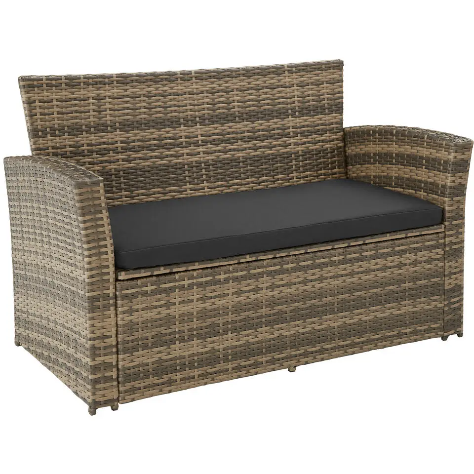 tectake - loungeset Modena - wicker - natuurkleur