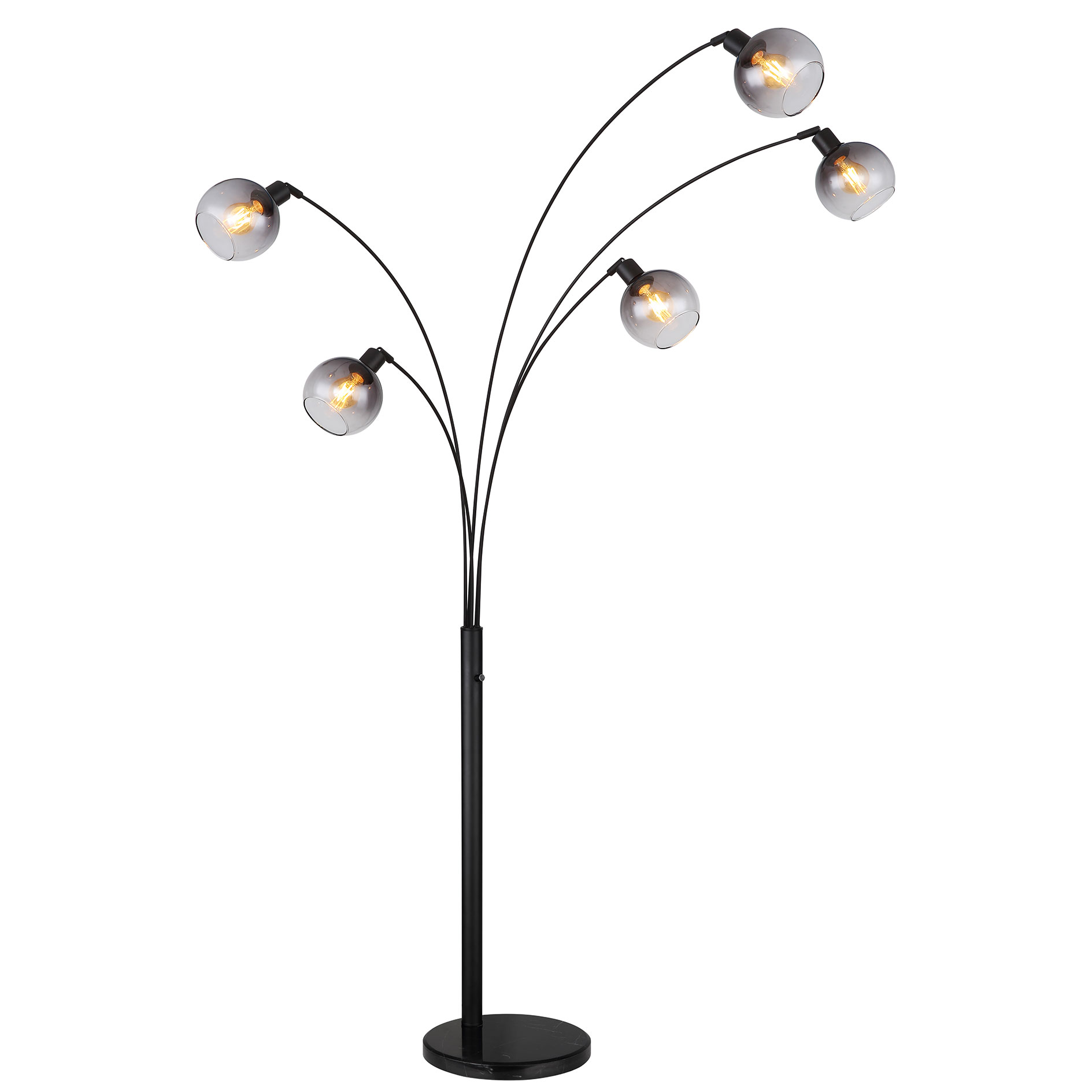 Stehleuchte - rauchfarben-schwarz matt - 98 cm