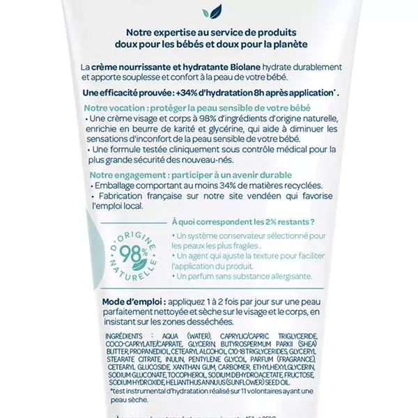 Biolane - Creme Nutritivo e Hidratante - Bebê - Acalma e Protege - 100 ml