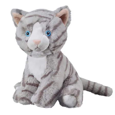 Bauer Katze getigert sitzend: Kuscheltier aus softem Plüsch,20 cm