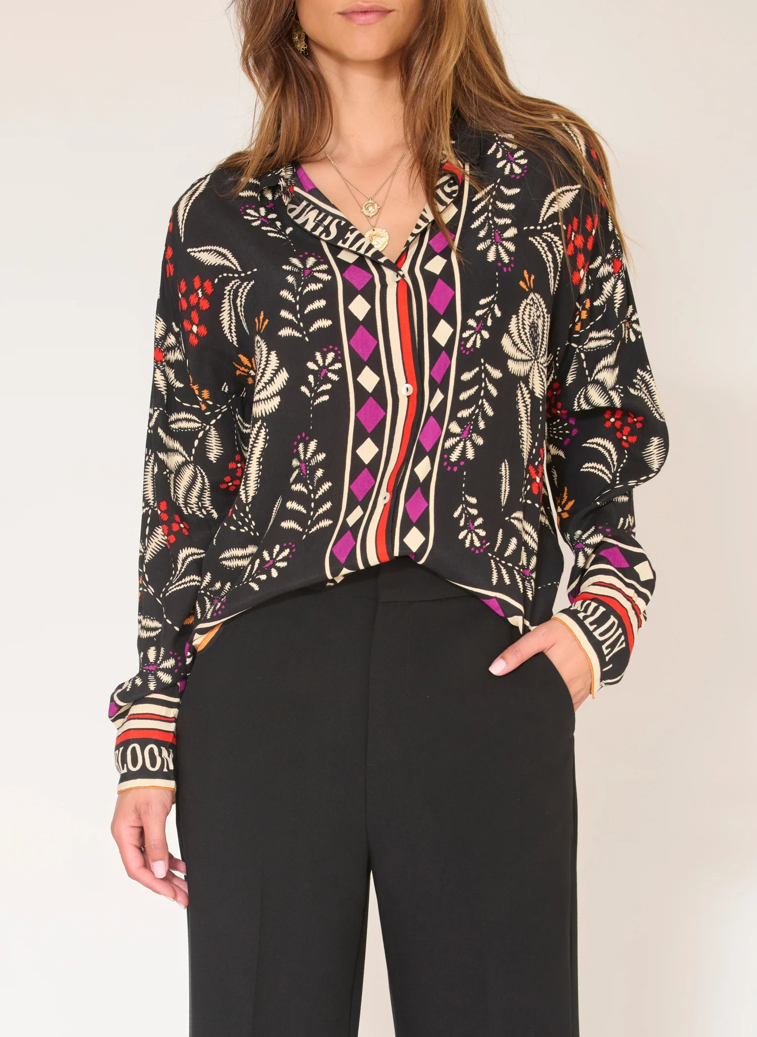 CHANAY - Chemise droite à col classique | Noir