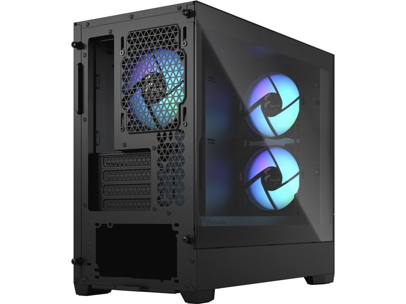 Fractal Design PC-Gehäuse Pop Mini Air RGB TG Schwarz Eleganter Gaming-Mini-Tower mit Sichtfenster und RGB-Beleuchtung