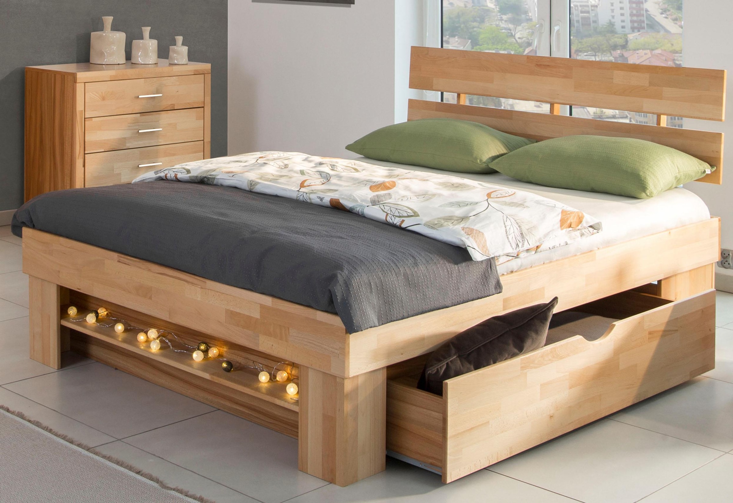Home affaire Stauraumbett »Triest« aus FSC®-zertifizierter massive Buche