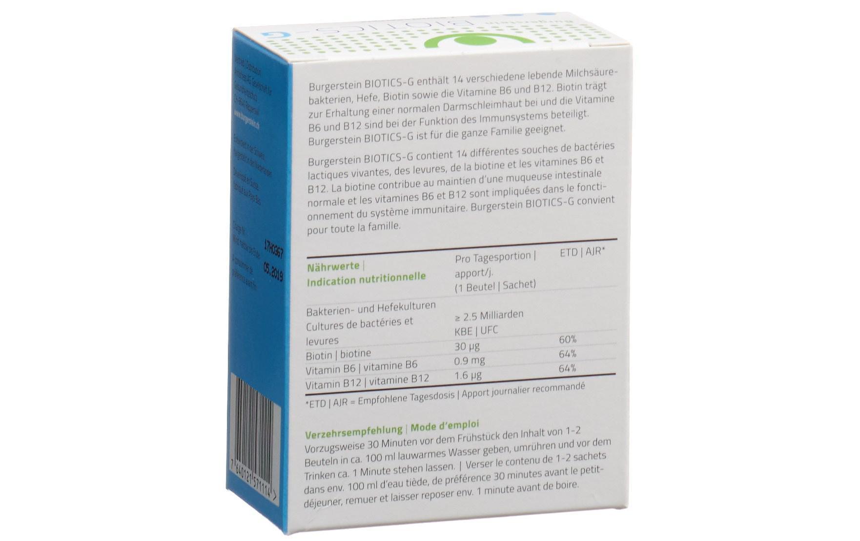 Probiotikum Biotics-G 7 BeutelVegane Nahrungsergänzung mit Milchsäurebakterien für die Darmflora
