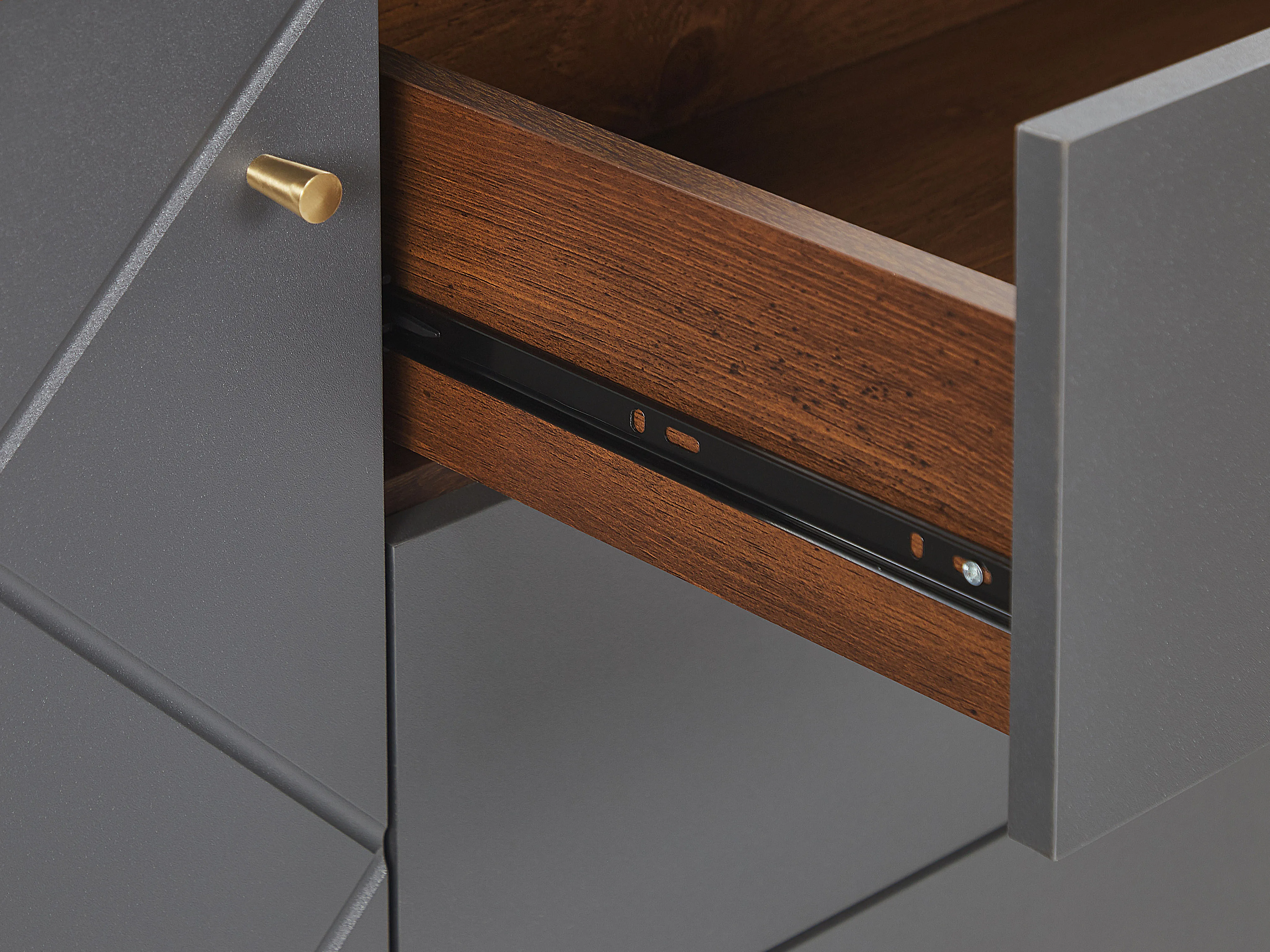 Dressoir PALMER Donkerbruin/grijs
