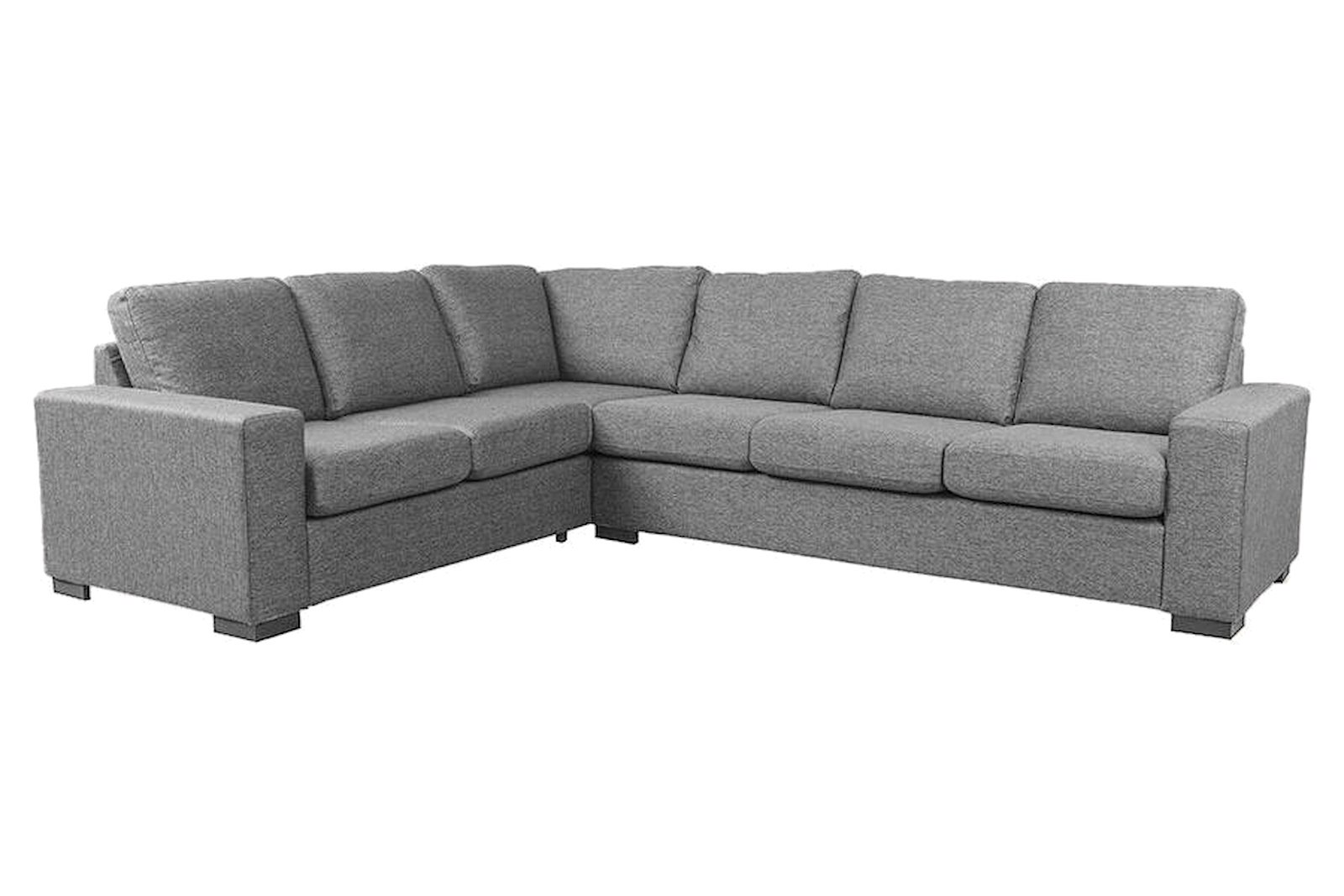 Max hjørnesofa 23 hjørne i tekstil Neve 85 lys grå med sorte ben