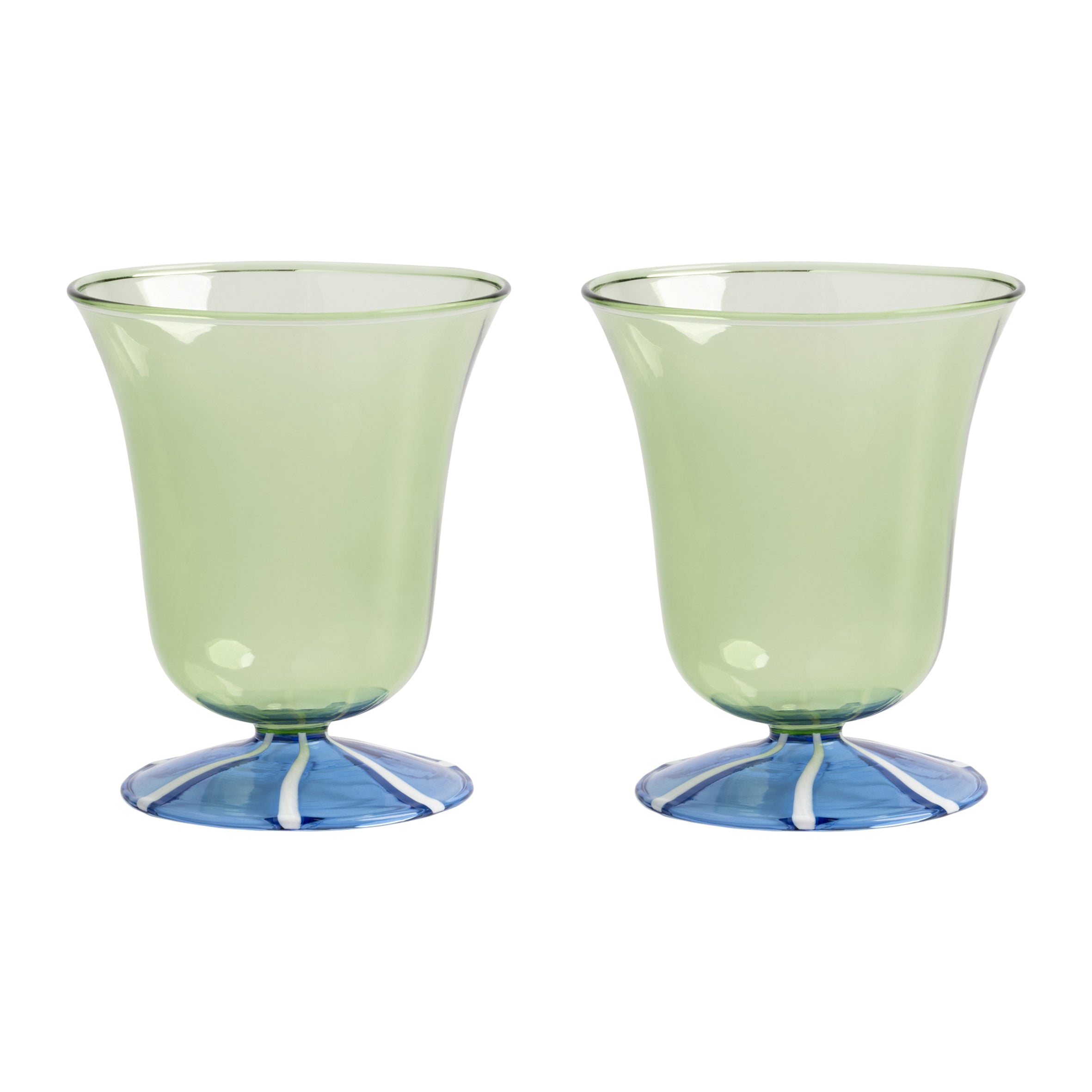 &k amsterdam Eve Waterglazen - Groen - Set van 2
