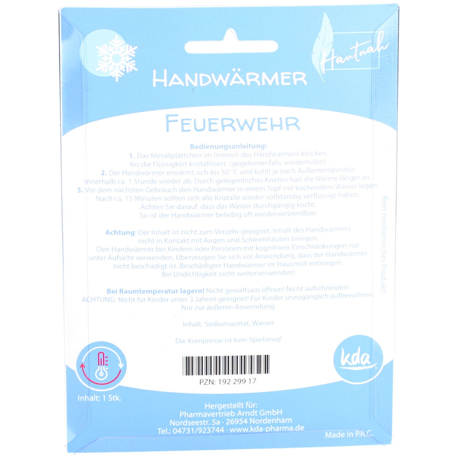 KDA Handwärmer Feuerwehr