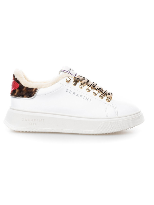Baskets J.CONNORS White and Sand Animalier - Serafini